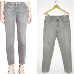 Eileen Fisher Gray Straight Leg Mid Rise Jeans Size 8